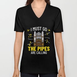 Pipe Organ Piano Organist Instrument Music V Neck T Shirt
