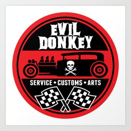 Evil Donkey Goods Art Print | Pop Art, Vintage, Graphic Design, Illustration 