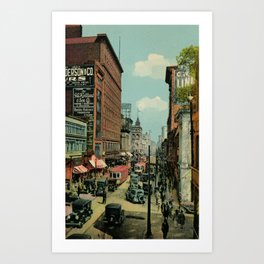 Montreal busy St. Catherine Street 1920s Art Print
