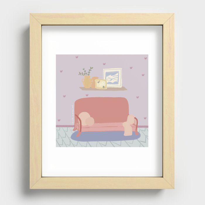 Art Print | Lilac Livingroom | Liefs Anoes  Recessed Framed Print