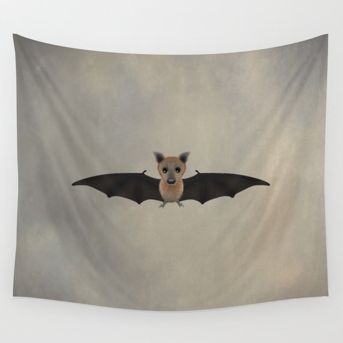 Grey Headed Flying Fox Bat Wall Tapestry