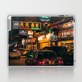 China Photography - Cars Driving Through A Colorful Lighted Street Laptop Skin