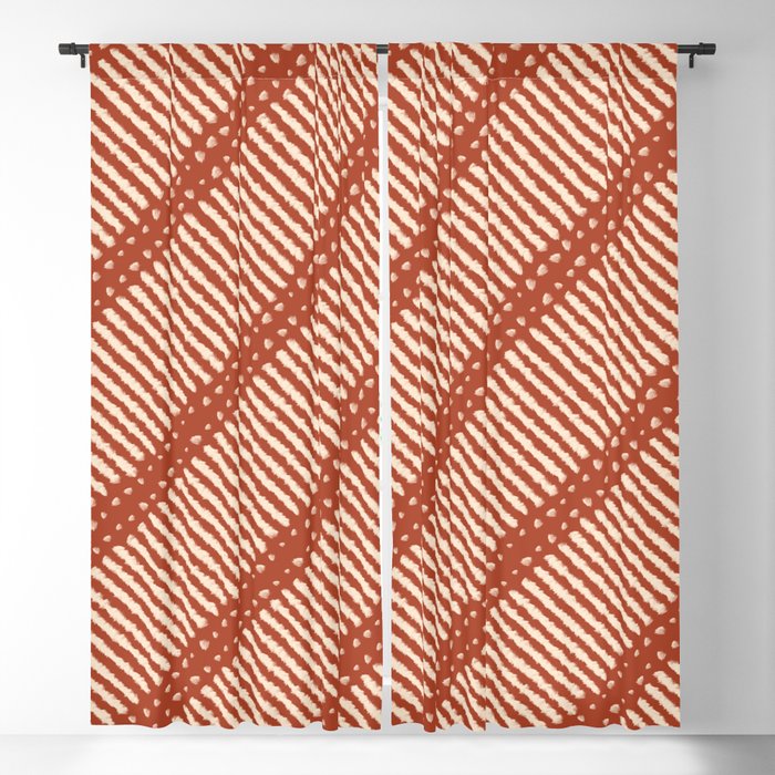 Abstract Geometric Lines and Dots Minimal Orange Beige Terracotta Blackout Curtain