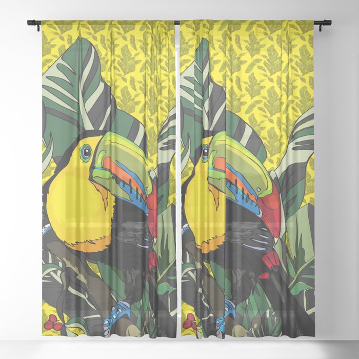 bird toucan Sheer Curtain
