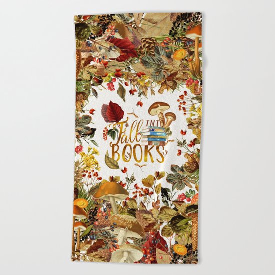 Fall Into Books Beach Towel