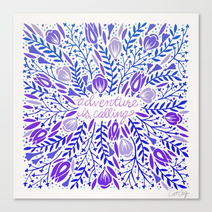 Adventure is Calling – Purple & Periwinkle Palette Canvas Print