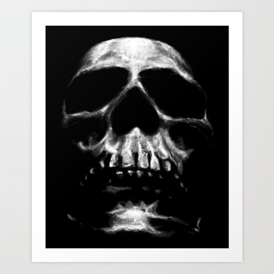 SKULL ON BLACK Art Print