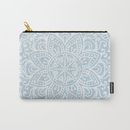 Mandala on Light Blue Jeans Carry-All Pouch