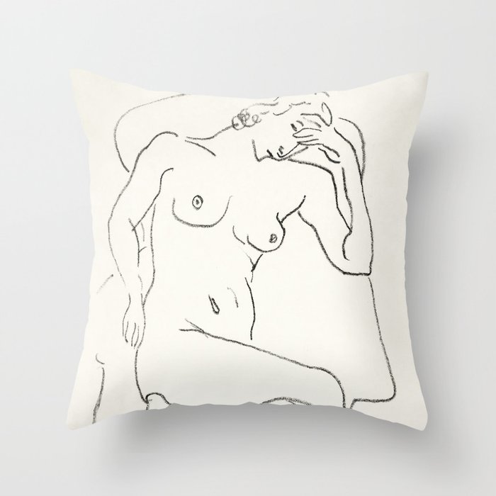 Nude sitting in a chair -  Henri Matisse Throw Pillow