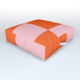 Pink and Orange Growing Pattern Outdoor Floor Cushion