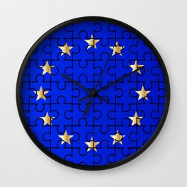 European Union Flag Jigsaw Wall Clock | American, Blue, Flag, Brexit, Union, Eu, America, Artwork, Puzzle, Graphic 