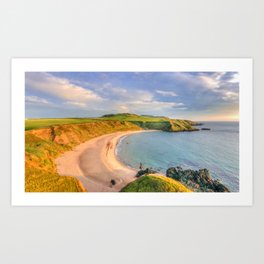 Porthor Bay at Sundown Art Print | Landscape, Sundown, Holiday, Coastal, Wales, Dusk, Northwales, Sand, Photo, Seaside 
