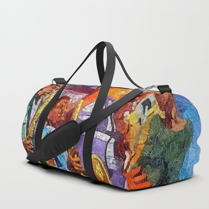 African American Rhapsody in blue musical portrait painting Duffle Bag