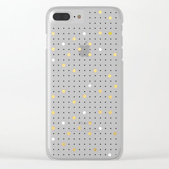 Pin Points Grey, Gold and White Clear iPhone Case