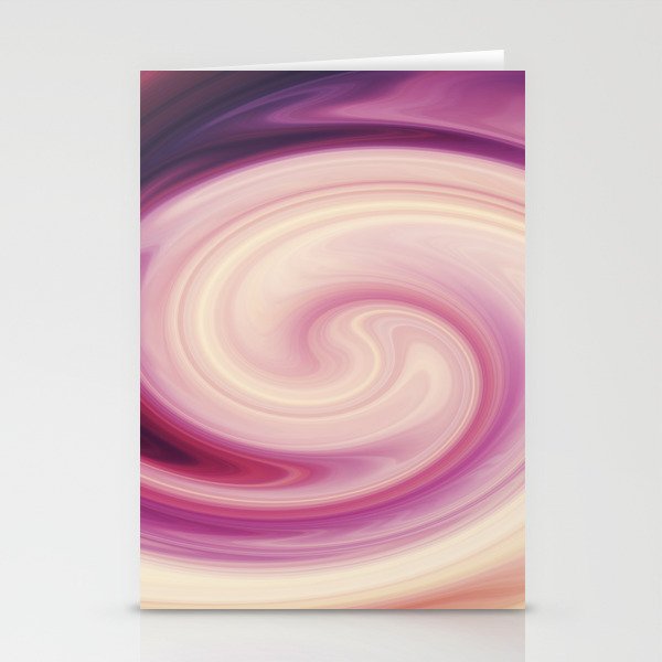 Pink, Beige, Red Abstract Hurricane Shape Design Stationery Cards