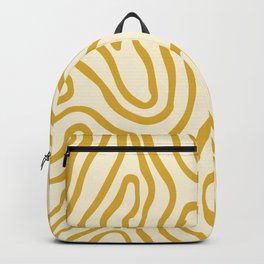 Abstract Retro Topographic Print - Papaya Whip and Gold Backpack