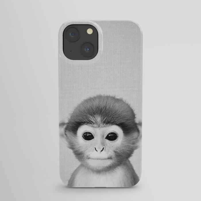 Baby Monkey - Black & White iPhone Case