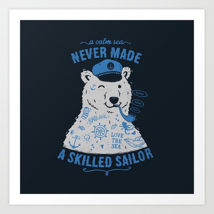 Sailor Tattooed Bear Art Print