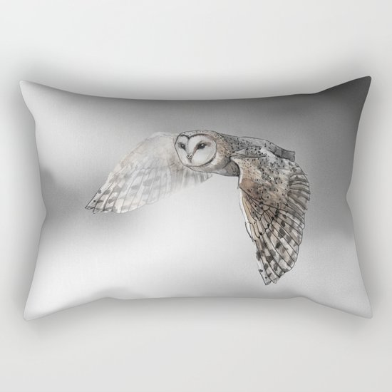 flying owl (tyto alba) Rectangular Pillow