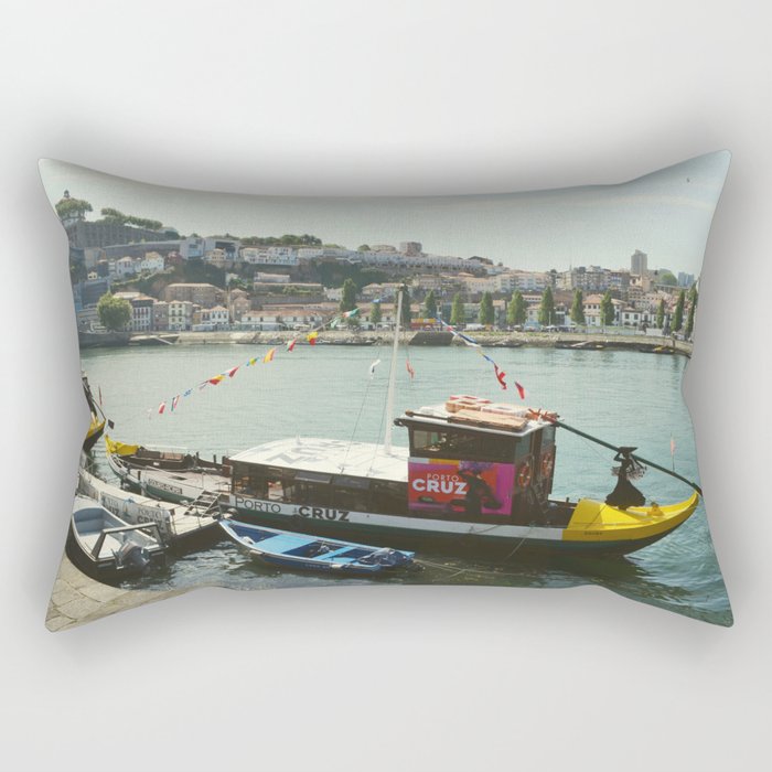 Rabelo Boat in Porto | Color Travel Photography in Portugal Rectangular Pillow