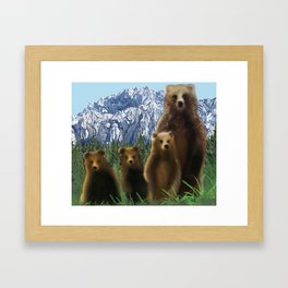 bear fam  Framed Art Print