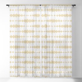Beige Geometric Horizontal Striped Pattern Sheer Curtain