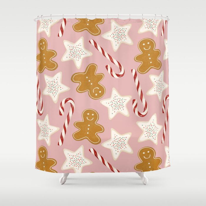 Christmas Sweets (pink) Shower Curtain