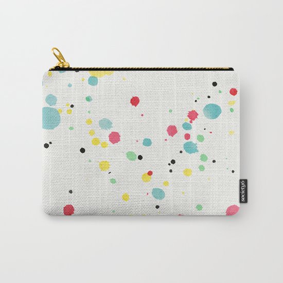 Watercolor splatters on white leather Carry-All Pouch