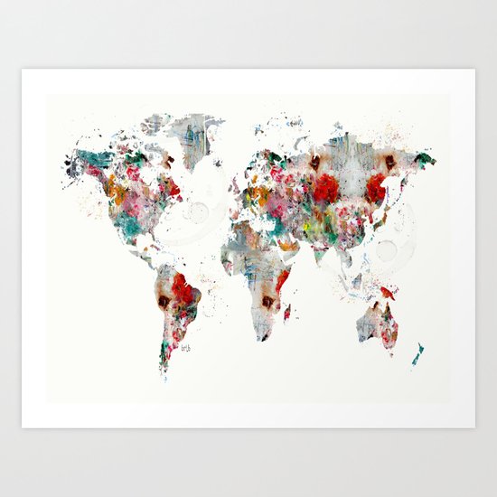world map abstract Art Print