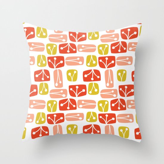 Fresh Abstract Floral Throw Pillow