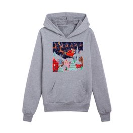 Night Before Christmas village Kids Pullover Hoodies