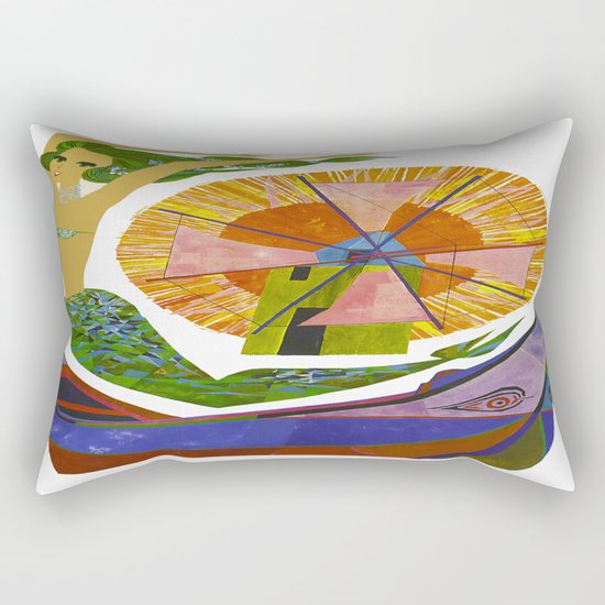 Vintage Portugal Mermaid Travel Rectangular Pillow