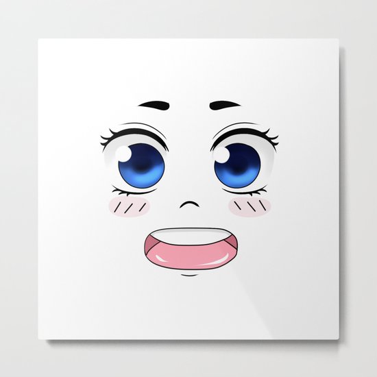 Smiley Face Chibi Manga Happy Present Gift Metal Print By