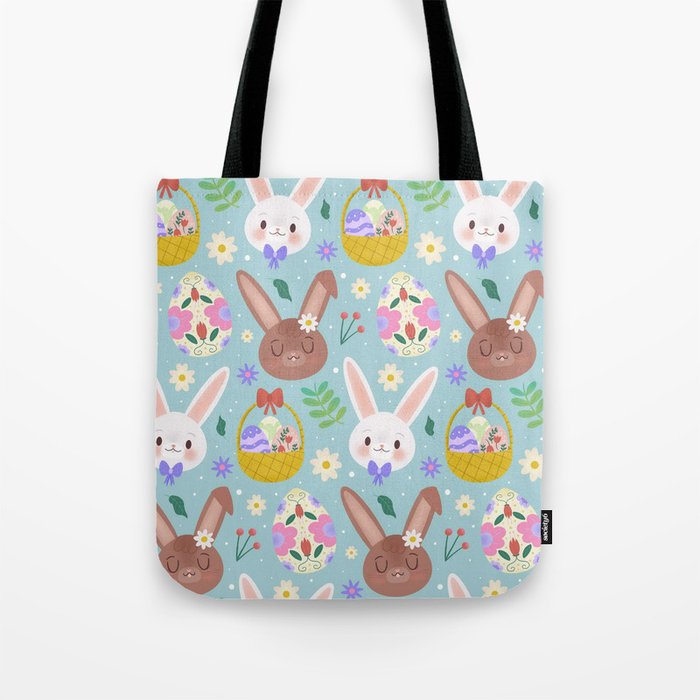Happy Easter Cute Rabbits Collection Tote Bag