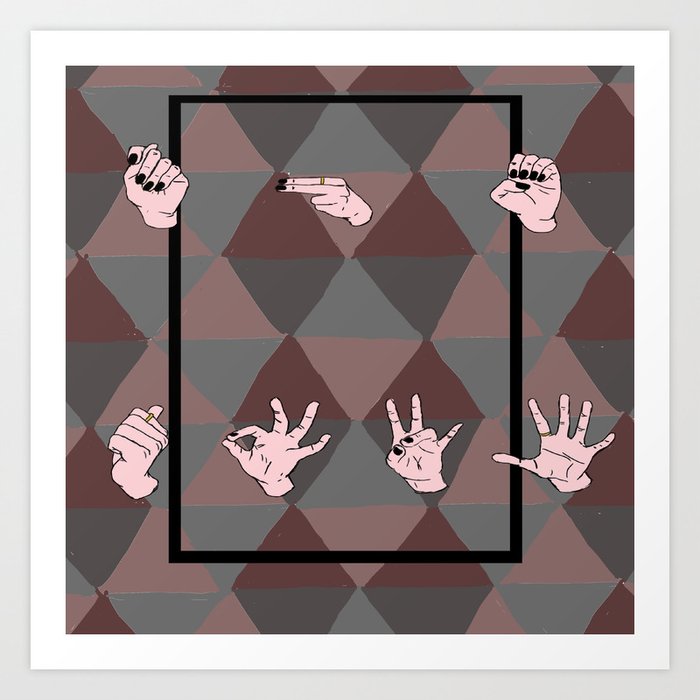 ASL pattern Art Print by Okayish Art By Em Society6