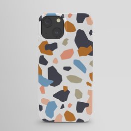 Terrazzo flooring pattern with colorful marble rocks iPhone Case