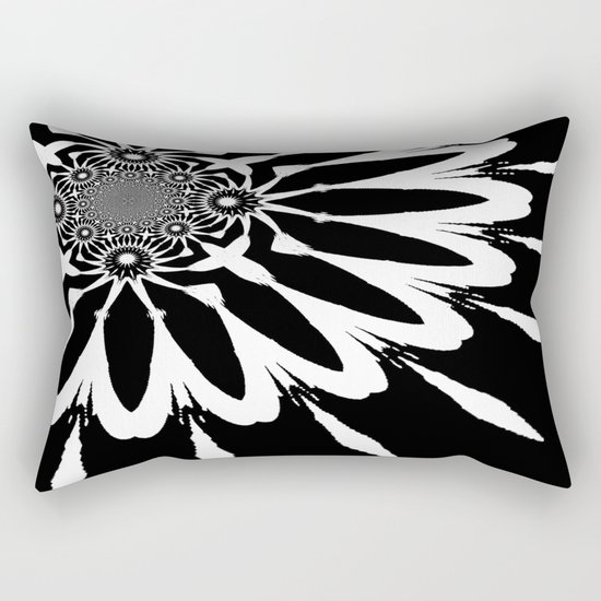 The Modern Flower Black & White Rectangular Pillow