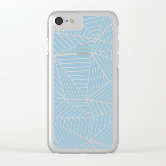 Ab Lines Sky Blue Clear iPhone Case