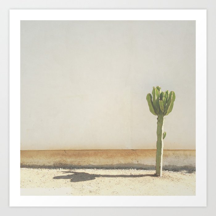 Cactus - Taupe Art Print