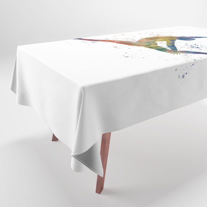 Contemporary male dance in watercolor Tablecloth