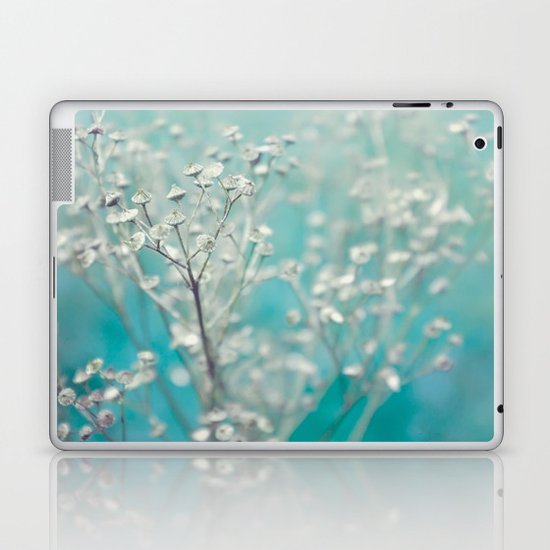 Ice blue - floral Laptop & iPad Skin