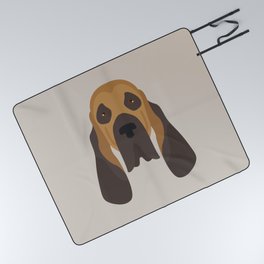 Bloodhound Face Picnic Blanket