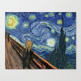 The Scream Starry Night Edvard Munch Vincent Van Gogh Canvas Print