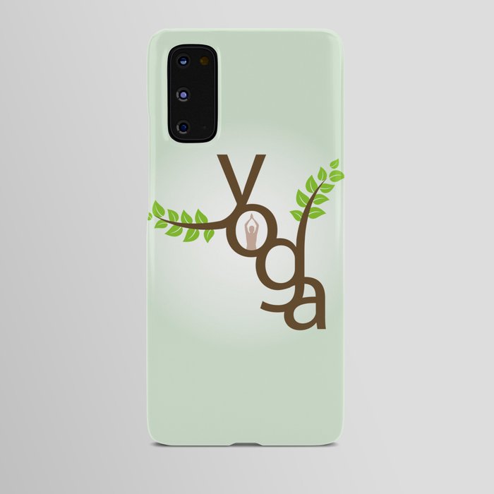 YOGA meditation and sun salutation stylized typography Android Case