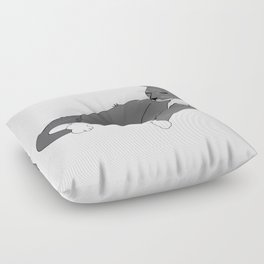 Gray Tuxedo Cat Floor Pillow