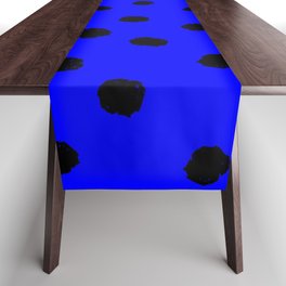 Hand-Drawn Dots (Black & Blue Pattern) Table Runner