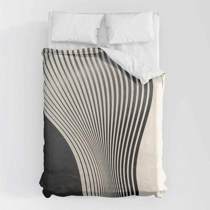 Abstract 18 Bettbezug | Graphic-design, Digital, Black-and-white, Abstrakt, Geometrie, Form, Geometrisch, Minimalism, Thingdesign, Modern