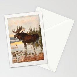 Vintage Moose Stationery Card