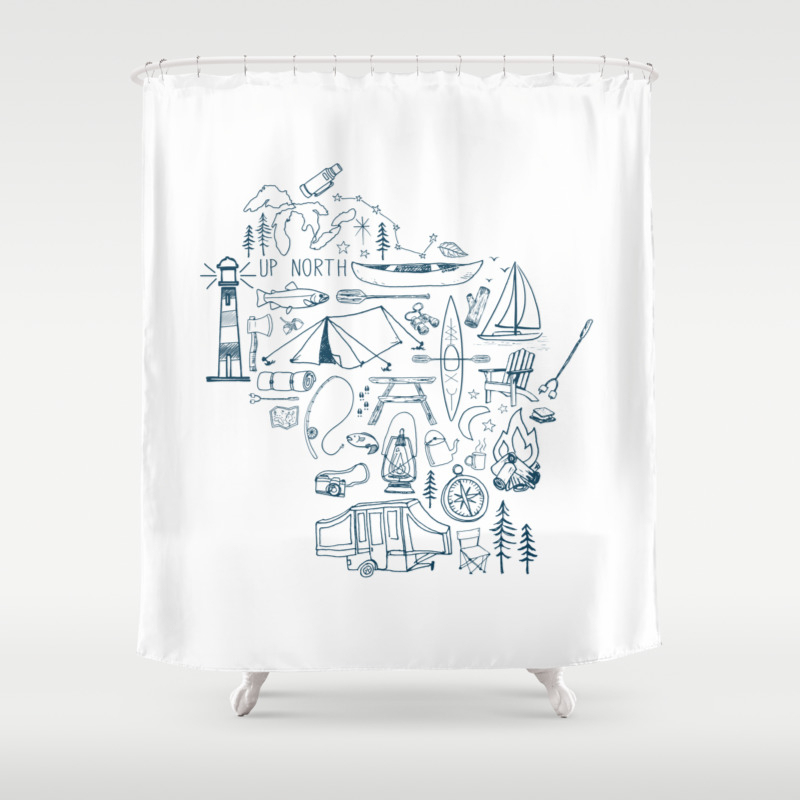 Wisconsin Up North Collage Shower Curtain By Greatlakeslocals Collage Shower Curtain