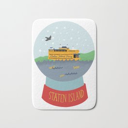 Staten Island Ferry, Snow globe, souvenir, new york city, nyc Bath Mat